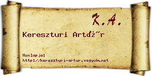 Kereszturi Artúr névjegykártya